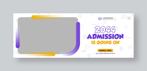 Wall Mural - school admission social media cover, back to school, education promotion web banner template