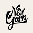 New York City vintage lettering. The city that never sleeps. Vector illustration.
