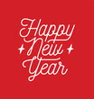 Happy new year lettering. Vector illustration.