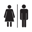 wc bathroom toilet sign icon, black icon simple illustration on white background..eps