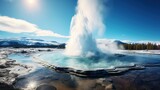 Strokkur geysir eruption, Golden Circle, Iceland generate AI