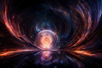 Wall Mural - galaxy background with tiny partials in the space with multicolor waves space abstract background