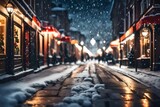 Fototapeta Fototapeta uliczki - Beautiful blurred street of festive night.
