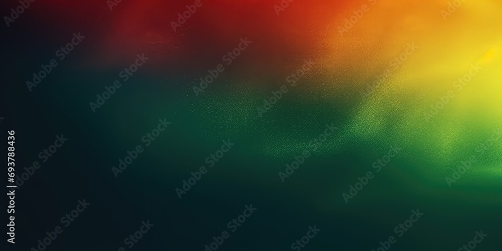 Abstract color gradient on dark grainy background, green yellow red ...