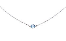 Enchanting Aquamarine On A Silver Chain Isolated On Transparent Background PNG.
