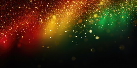 Black History Month concept. Abstract green yellow and red color glitter sparkle background. Space for your text, Bright color, ultra realistic 