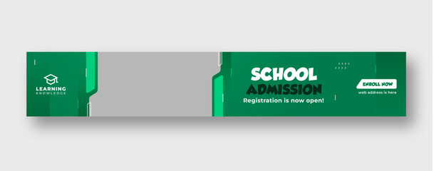 Wall Mural - school admission web banner, education or back-to-school social media web banner template