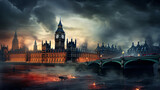 Fototapeta Londyn - Big Ben and Westminster bridge