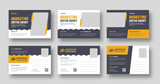 Fototapeta  - Corporate business or marketing agency postcard template