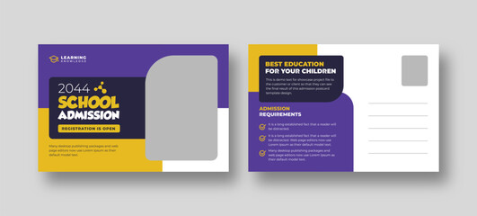 Wall Mural - school admission, education, back to school, education postcard template