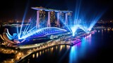 Fototapeta  - Singapore countdown 2012 at marina bay with laser light