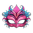 Mardi Gras Mask with Vector illustration, Masquerade party masks. Festival feathered mask
