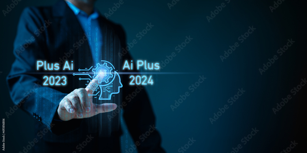 Stock-Foto „Plus Ai changed to Ai Plus on the 2024 concept. In the ...