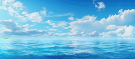 Wall Mural - Ideal oceanic sky and water.