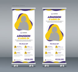 Wall Mural - school admission roll up banner, back to school, education roll up banner, pull up banner, or x banner print template