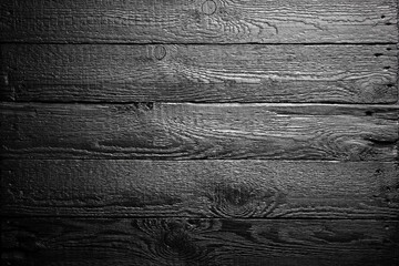 Wall Mural - Background of naturally aged black painted wooden oak boards. Natural texture