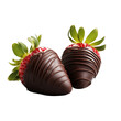 Chocolate. Covered Strawberries Decadent and Sweet. Isolated on a Transparent Background. Cutout PNG.