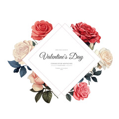 Wall Mural - Red and white roses bouquet isolated on white background. Vector illustration. Valentine's day background