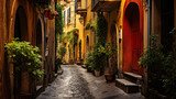 Fototapeta Uliczki - Narrow street beautiful alleys