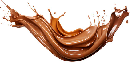 Wall Mural - Melted Chocolate splash isolated on transparent background