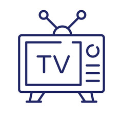 Wall Mural - modern vector of television, vintage tv icon in editable style