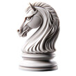 © PrismaRuru - White chess knight isolated on transparent background, chess piece, chess game, board game