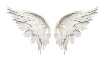 Wall Mural - White Angel wings isolated on transparent background