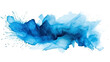 Vibrant Blue Watercolor Brush Strokes Isolated on Transparent Background