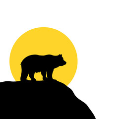 Sticker - Bear icon isolated on transparent background 