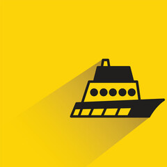 Sticker - ship with shadow on yellow background