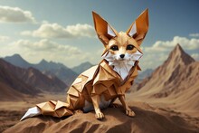 A Stunning Piece Of Artwork Captures A Solitary Origami Fox