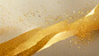 和紙に輝く金箔が貼られた背景デザイン