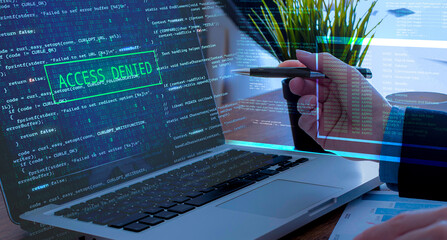  futuristic coding cyber space decentralized finance AI chatbot coding, business data analytics digital technology era