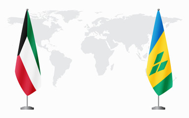 Kuwait and Saint Vincent and the Grenadines flags for off