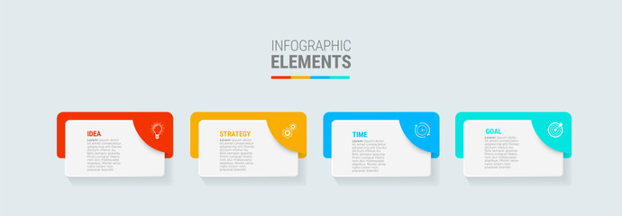 Wall Mural - Business infographic template design icons 4 options or steps