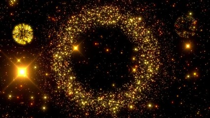 Wall Mural - celebration particles golden circles background bokeh