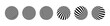 Optical illusion of the globe pack. 3D wave stripe spheres. Isolated vector illustration on white background.