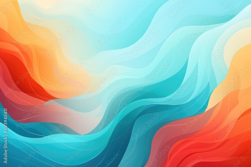 abstract background with smooth lines in blue, orange and yellow colors ...