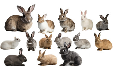 Wall Mural - Rabbits on a white background