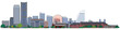 シンプルなイラストの横浜みなとみらいパノラマ風景