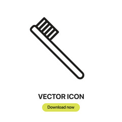 Leinwandbilder - Toothbrush icon vector. Linear-style sign for mobile concept and web design. Toothbrush symbol illustration. Pixel vector graphics - Vector.