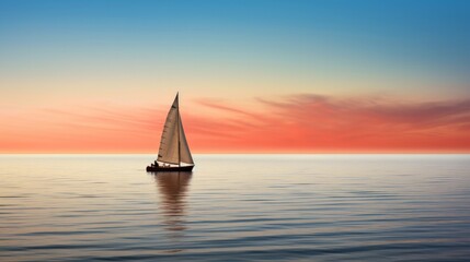 Sticker - sailing boat at sunset