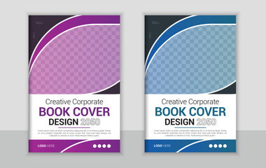 Vector corporate book cover design or modern business annual report book cover template