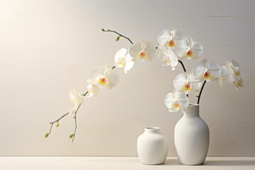 Wall Mural - Blossom orchid blooming background beauty white flowers plant decorate background nature interior