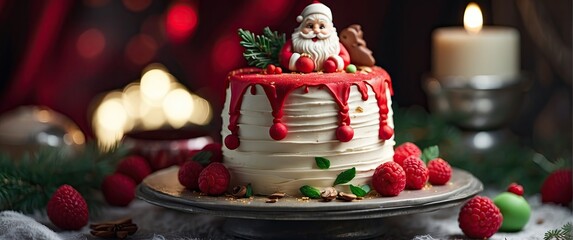 Wall Mural - Santa Claus Christmas Cake