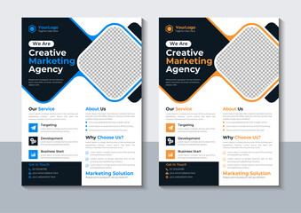 Wall Mural - Creative Corporate Flyer Design Template, Marketing, Annual Report, layout, Vector Illustrator