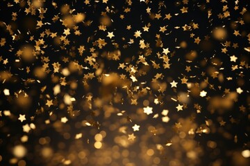 Wall Mural - A collection of gold stars soaring through the air. Perfect for adding a touch of magic and sparkle to any project