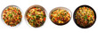 Set of fried rice isolated on transparent background. Asian chinese food vegetable fried rice on the plate with white background. Generative AI