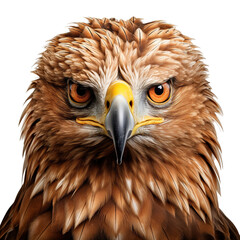 Wall Mural - Portrait of eagle standing isolated on white background
