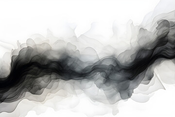 Wall Mural - abstract black ink and water wash on white background